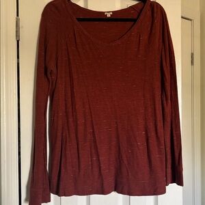 J. Crew Brick Red Long Sleeve Top